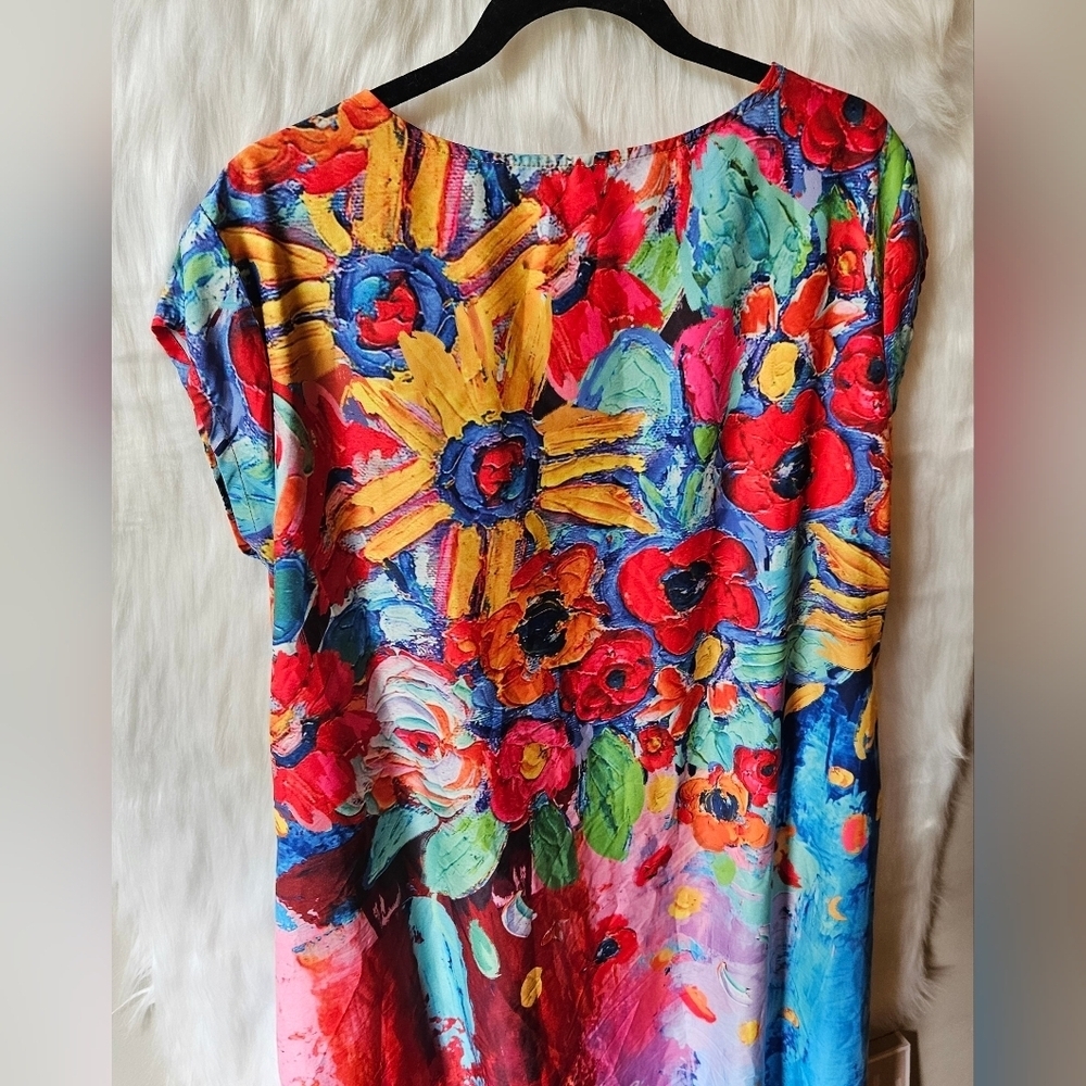 SHEIN Work Of Art Painting Floral Maxi Dress - Picture 5 of 8
